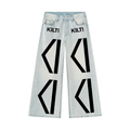 Men's Vintage Wash Wide Leg Denim Jeans