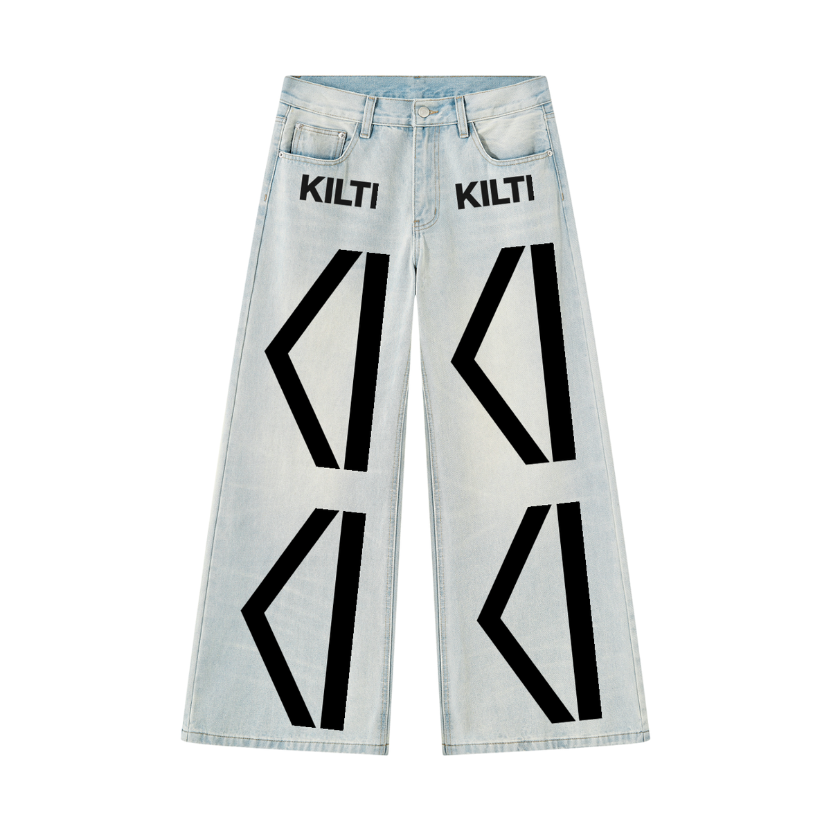 Men's Vintage Wash Wide Leg Denim Jeans