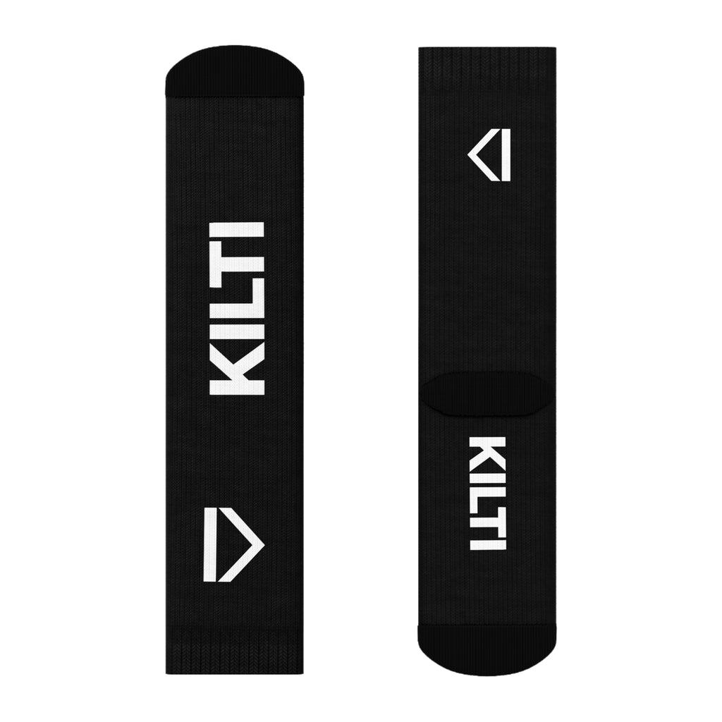 KI Monogram Crew Socks - Black