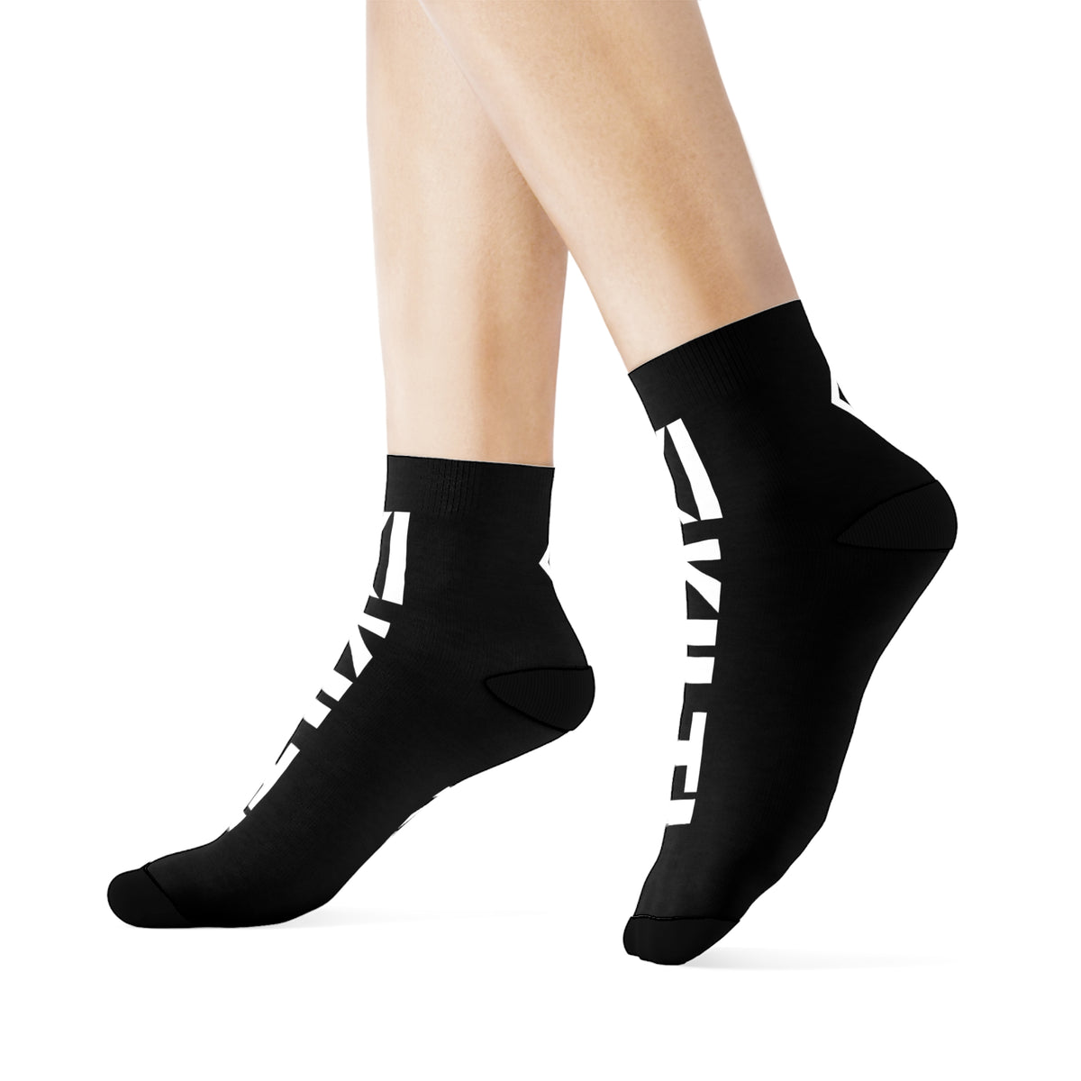 KI Monogram Crew Socks - Black