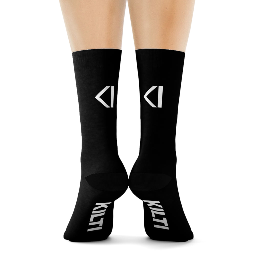 KI Monogram Crew Socks - Black