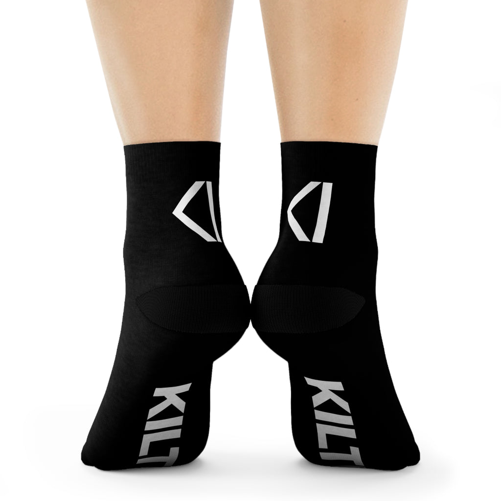 KI Monogram Crew Socks - Black