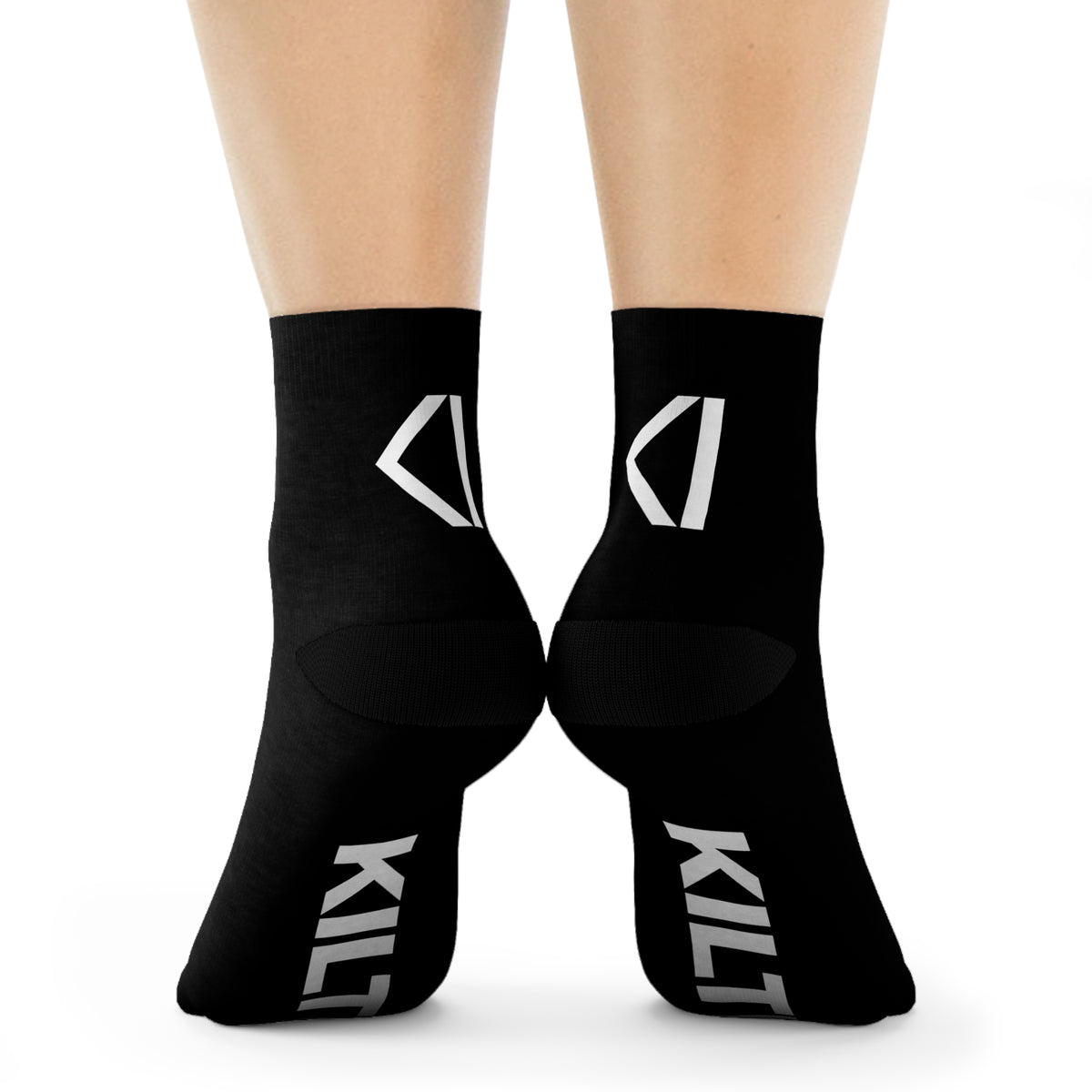 KI Monogram Crew Socks - Black