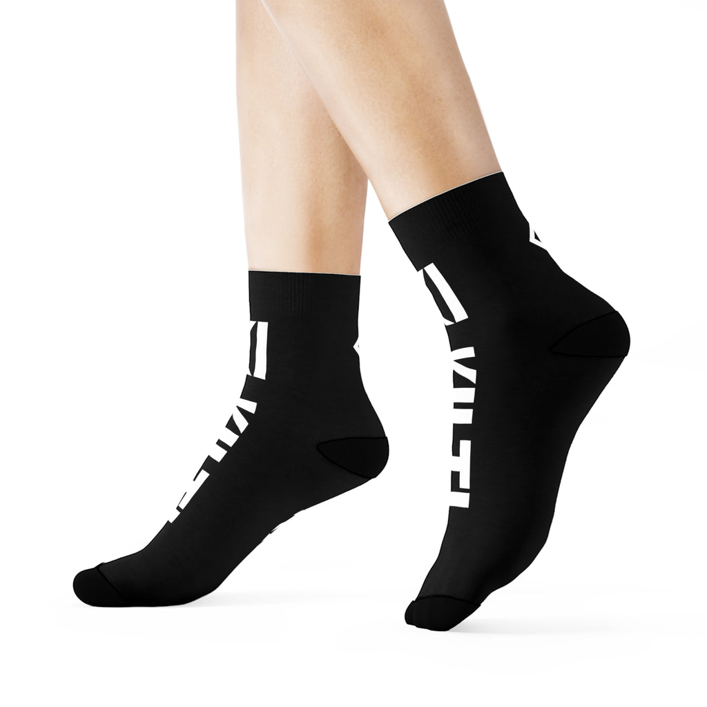 KI Monogram Crew Socks - Black