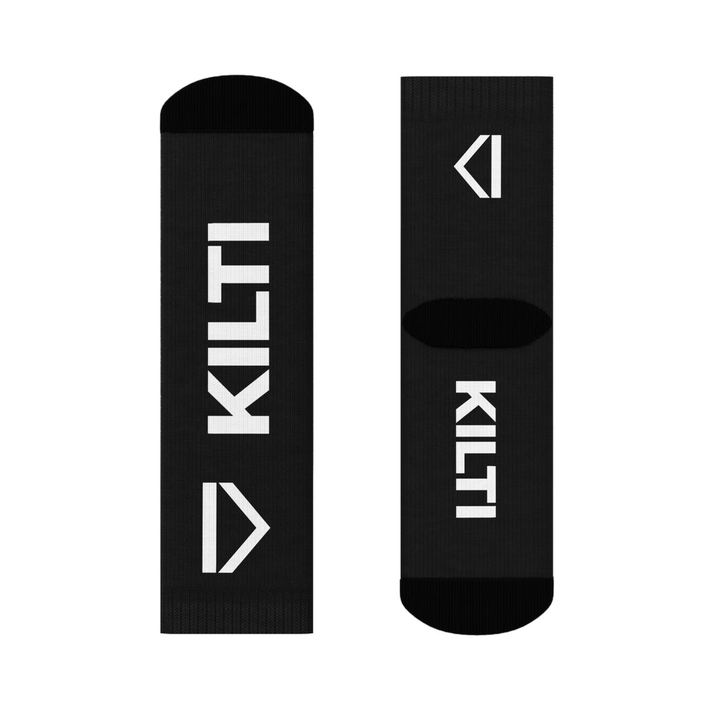 KI Monogram Crew Socks - Black