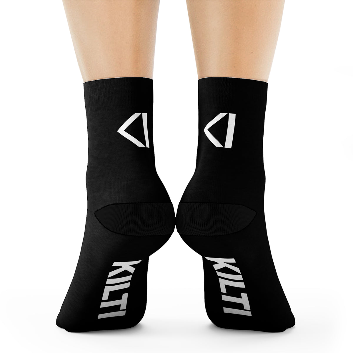 KI Monogram Crew Socks - Black