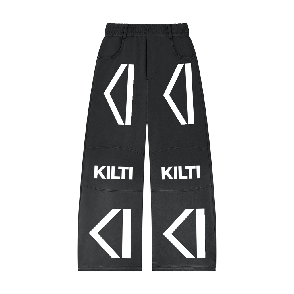 Unisex Sunfade Paneled Barrel Leg Sweatpants